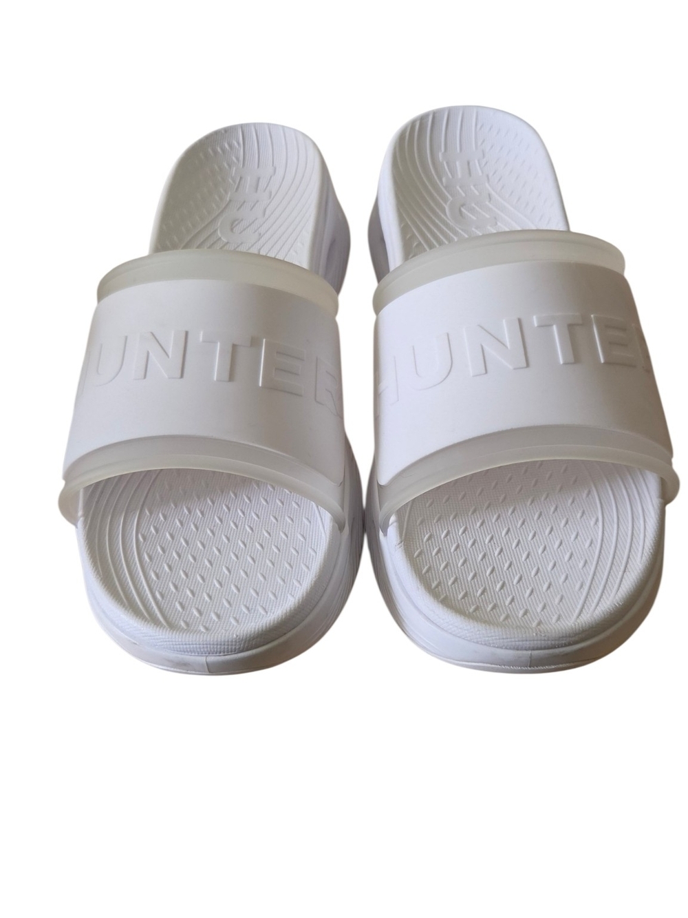White Hunter Slide Sandals